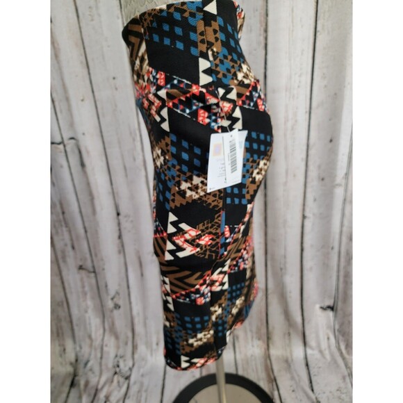 ALK Women's S Lularoe Cassie Black Colorful Geometric Pencil Straight‎ Skirt NEW - Picture 5 of 9